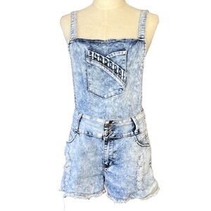 Docefit Distressed Jean Shorts With Detachable Bib Size 38